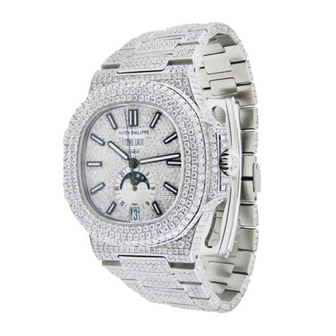 iced out patek philippe nautilus fake|Patek Philippe iced out price.